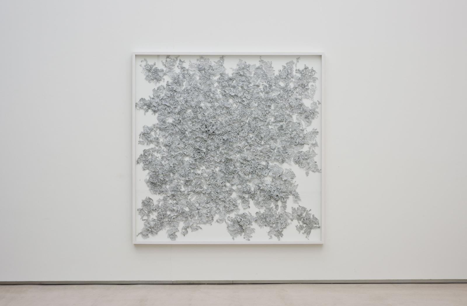 Martin Bruno Schmid, Bohrzeichnung (Roquebrune), 2009, Bleistiftbohrung in Papier, 200 cm x 200 cm, verkauft!