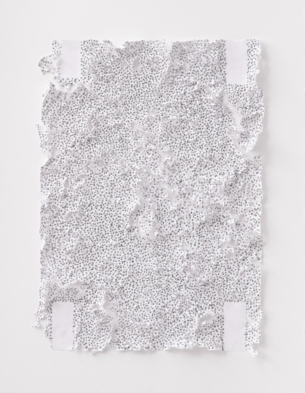 Martin Bruno Schmid, Bleistiftspitze in Papier #3, 2020, Bleistift in Papier, 41 × 31 cm, Preis auf Anfrage