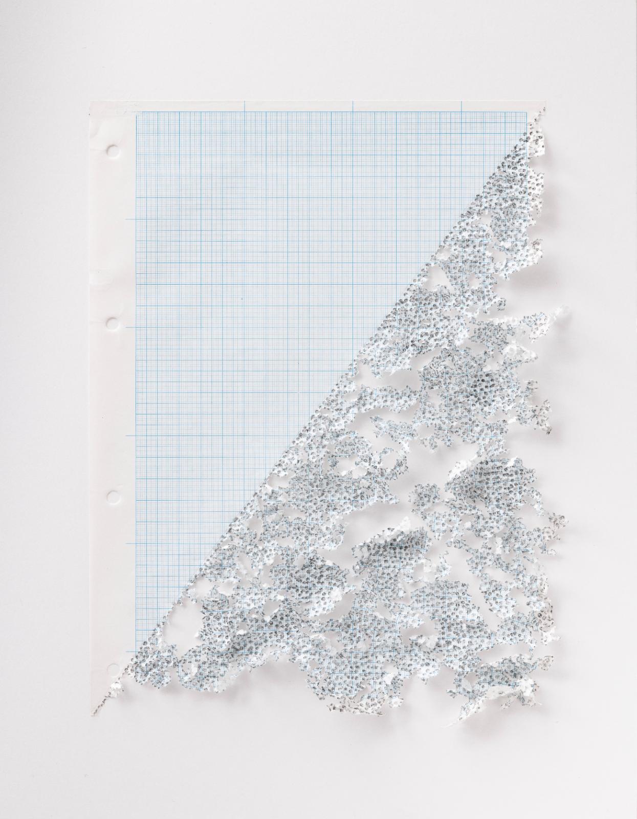 Martin Bruno Schmid, Bleistiftspitze in Papier #12, 2020, Bleistift in Papier, 41 × 31 cm, Preis auf Anfrage