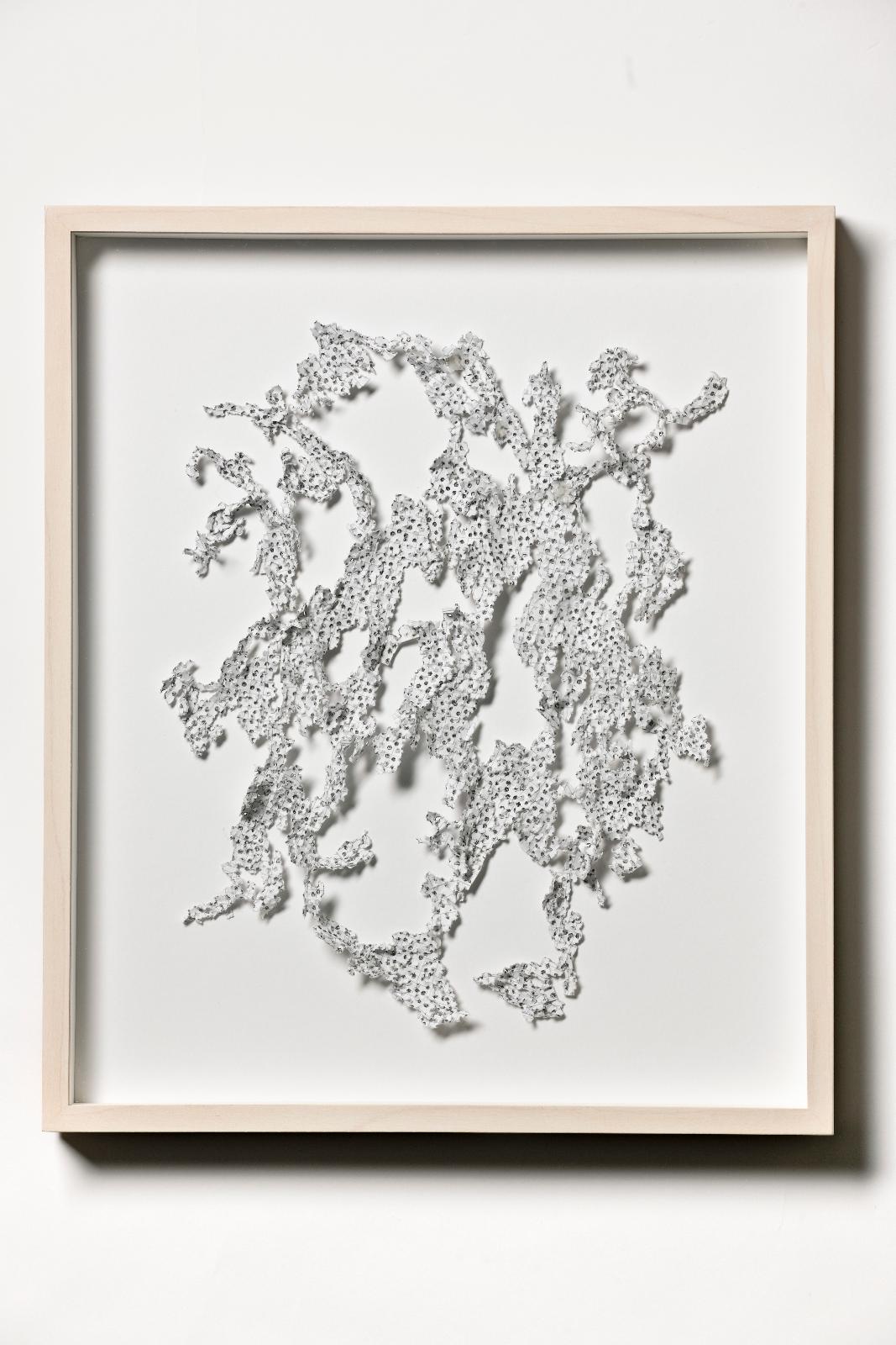 Martin Bruno Schmid, Bohrzeichnung, 2010, Bleistiftbohrung in Papier, 140 x 100 cm, gerahmt, verkauft!