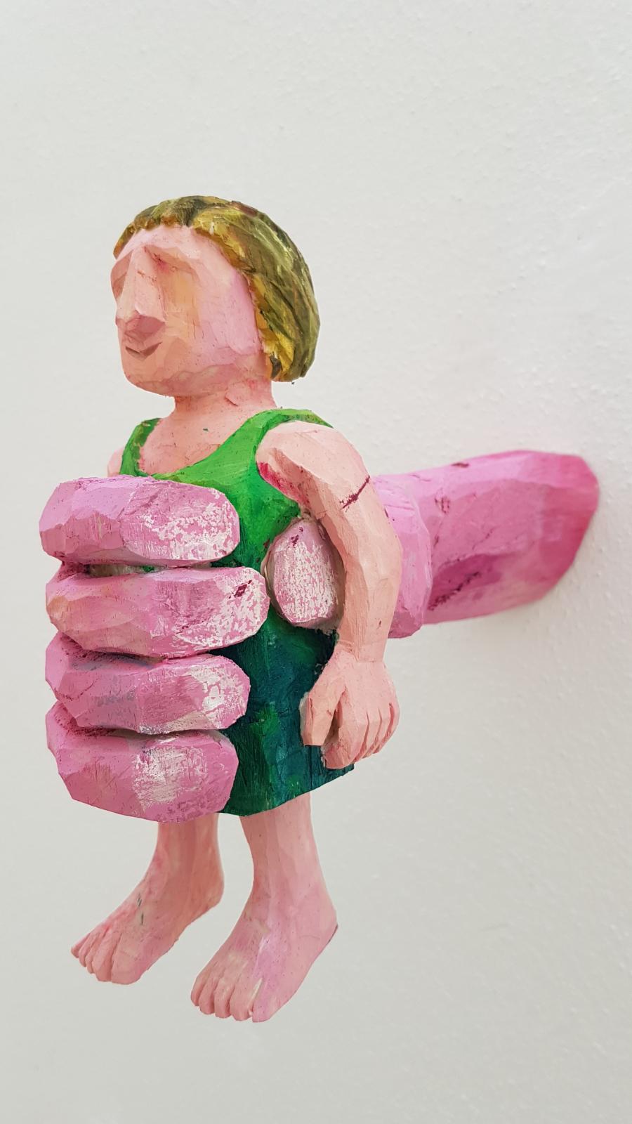 Daniel Wagenblast, handfrau kleidchen, 2020, Holz bemalt, 22 x 28 x 10 cm, Preis auf Anfrage, Galerie Cyprian Brenner