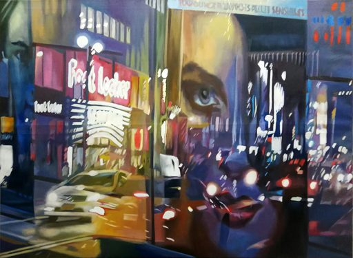 Werner Fohrer, City Lights, 2020, Öl auf Leinwand, 110 cm x 130 cm, Preis auf Anfrage, SüdWestGalerie