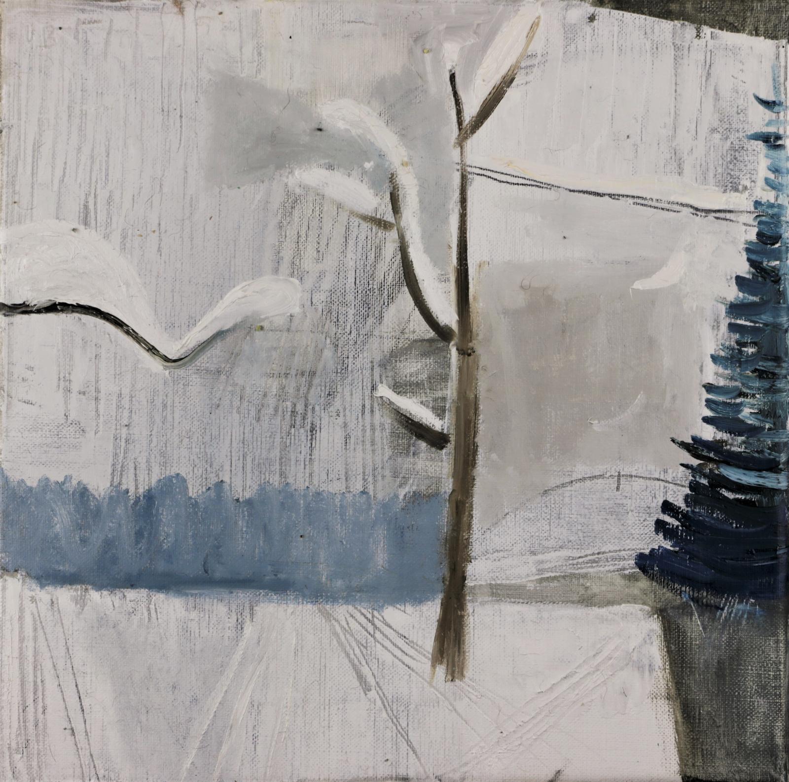 Ulrich Brauchle, Winterbaum, 2020, Öl auf Leinwand, 30 cm x 30 cm, Preis auf Anfrage
