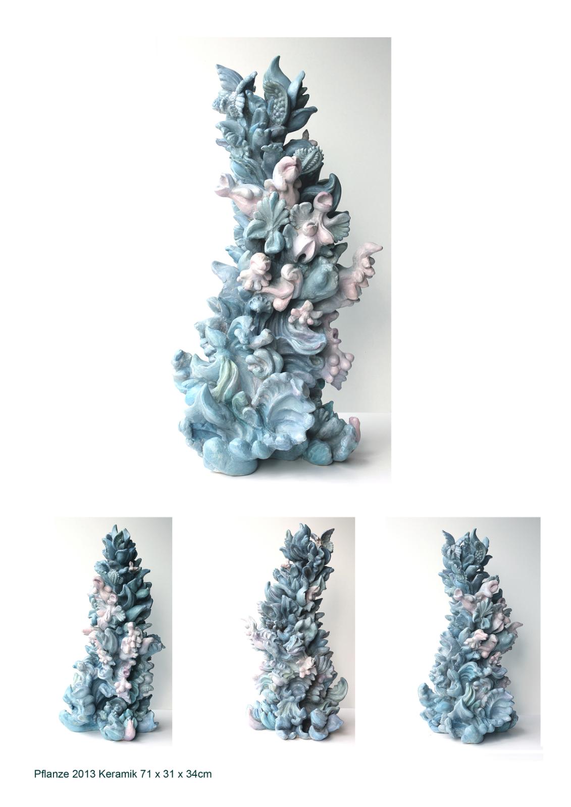 Weitere Ansichten: Miriam Lenk, Blaue Pflanze 2013, Keramik, Original, 3 Ansichten, Preis auf Anfrage