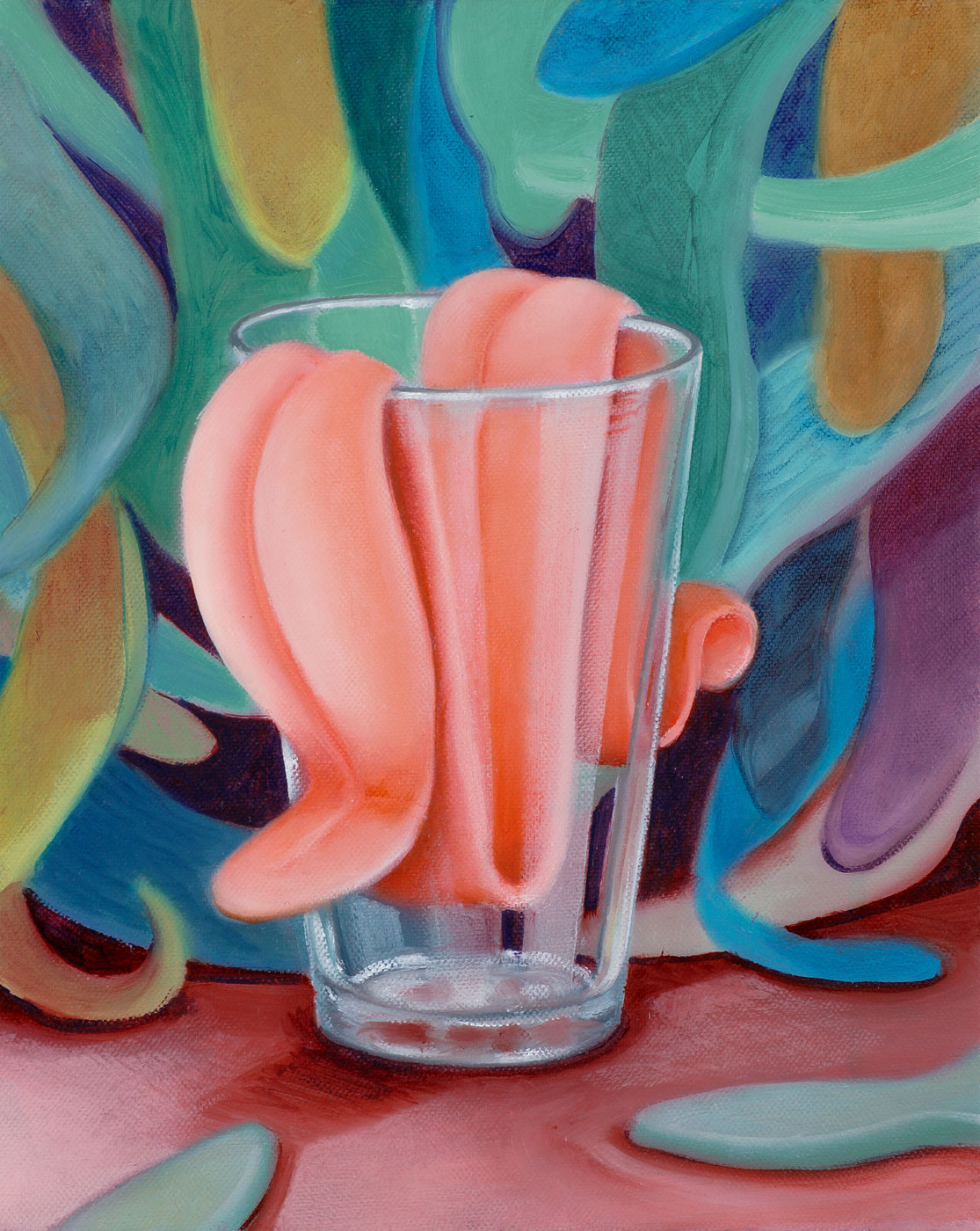 Mona Broschár, La récréation, 2019 , Mischtechnik auf Leinwand , 30 cm x 24 cm, - verkauft!, brm005ko
