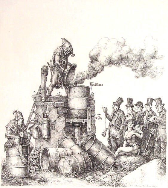Max Peter Haering, Big Smoke II, 1987, Tuschzeichnung, 34 cm x 30 cm, ham009re, Preis auf Anfrage, SüdWestGalerie