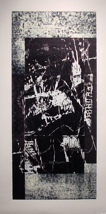 Peter Guth, widergespiegelt, Studie zu Tanzboden, 1996 - 1998, Farbholzschnitt auf Papier, Unikat, 239 cm x 135 cm, Preis auf Anfrage, SüdWestGalerie