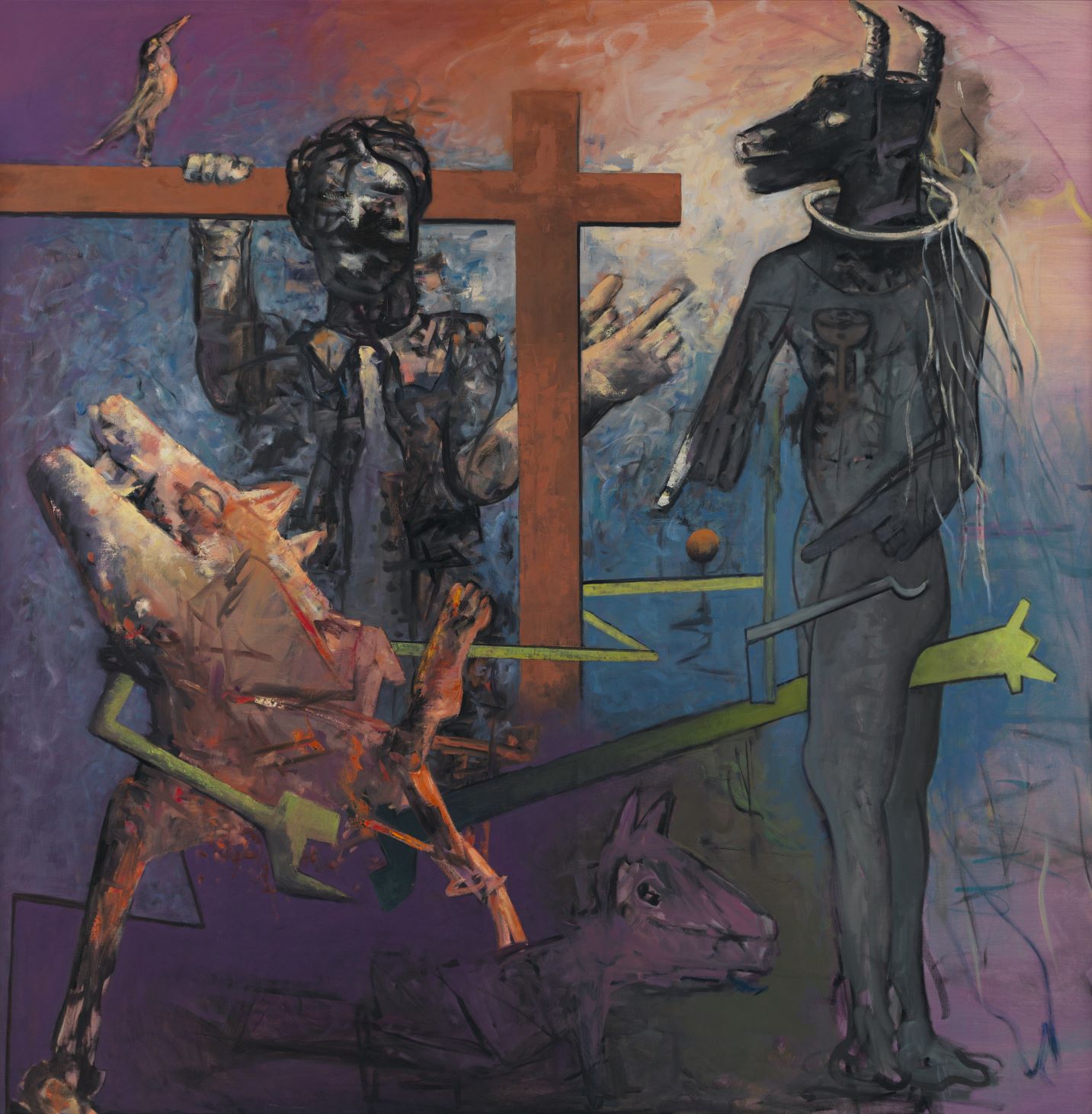 Max Kaminski, Gesten, 2006, Öl auf Leinwand, 188 cm x 188 cm, Preis auf Anfrage, Galerie Cyprian Brenner