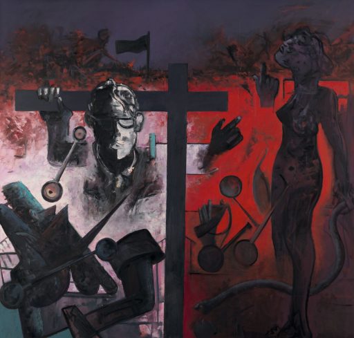 Max Kaminski, Eva (Schlange), 2006, Öl auf Leinwand, 190 x 190 cm, Preis auf Anfrage