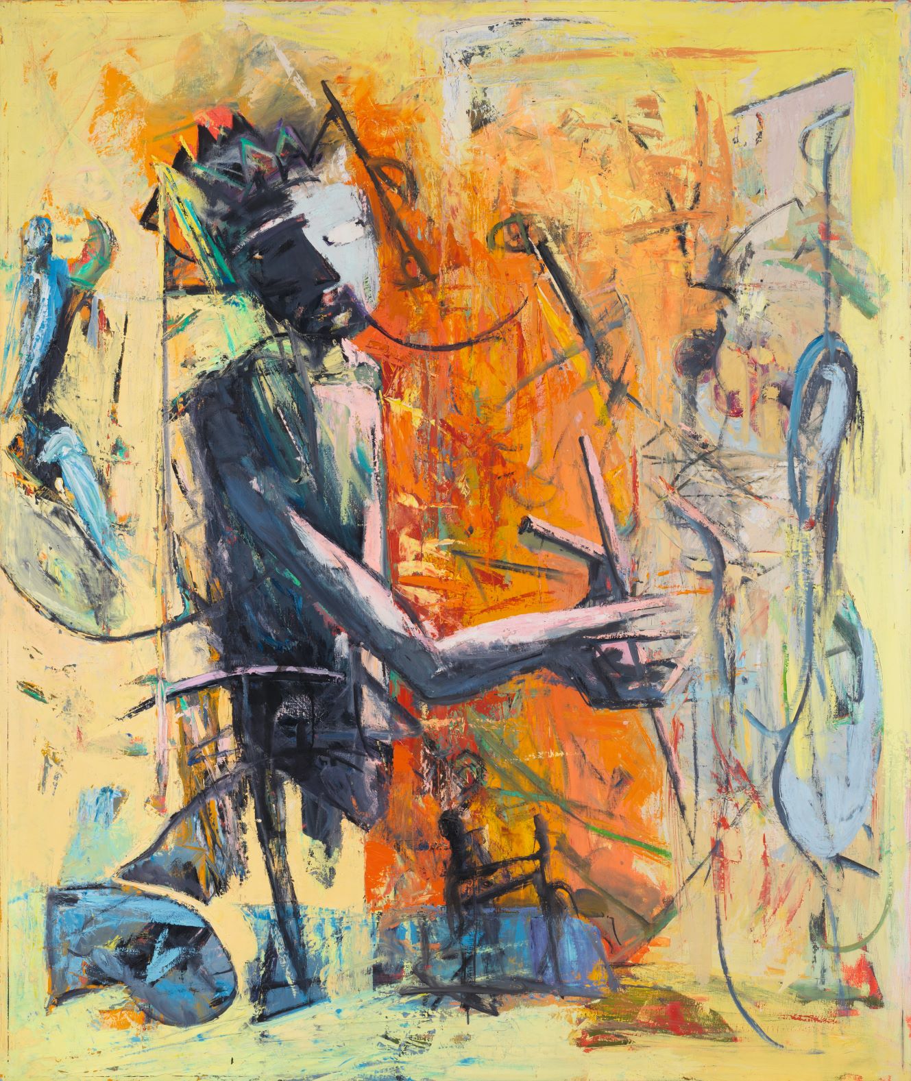 Max Kaminski, Ubu Roi als Magier, 1990, Öl auf Leinwand, 160 cm x 195 cm, Preis auf Anfrage, Galerie Cyprian Brenner