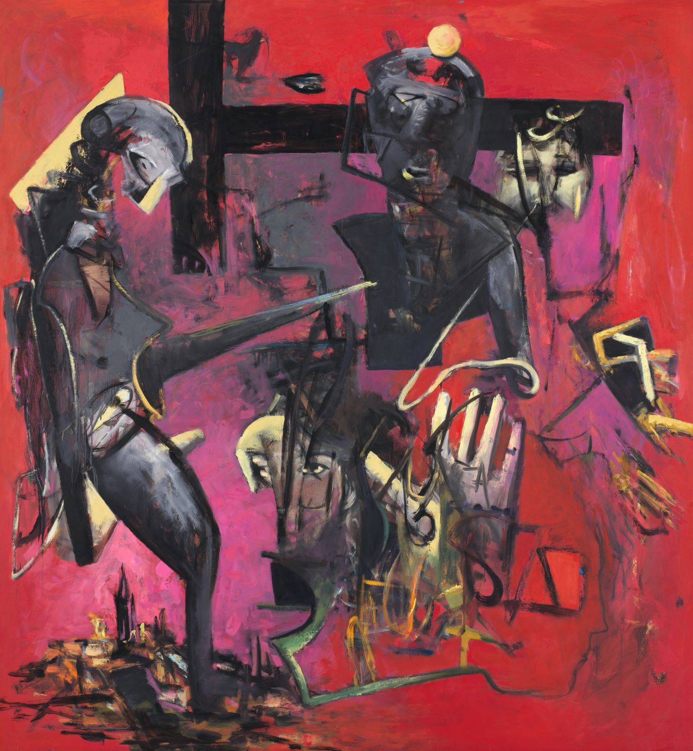 Max Kaminski, m. + Mme Vigeron, 1992, Öl auf Leinwand, 163 cm x 153 cm, Preis auf Anfrage, Galerie Cyprian Brenner