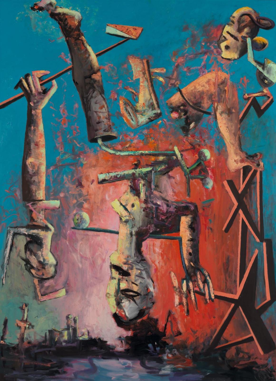 Max Kaminski, Empedokles (Marseille), 2001, Öl auf Leinwand, 190 cm x 140 cm, Preis auf Anfrage, Galerie Cyprian Brenner