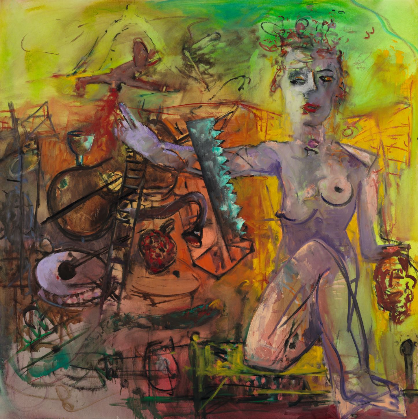 Max Kaminski, Judith, 2004, Öl auf Leinwand, 190 x 190 cm, verkauft!