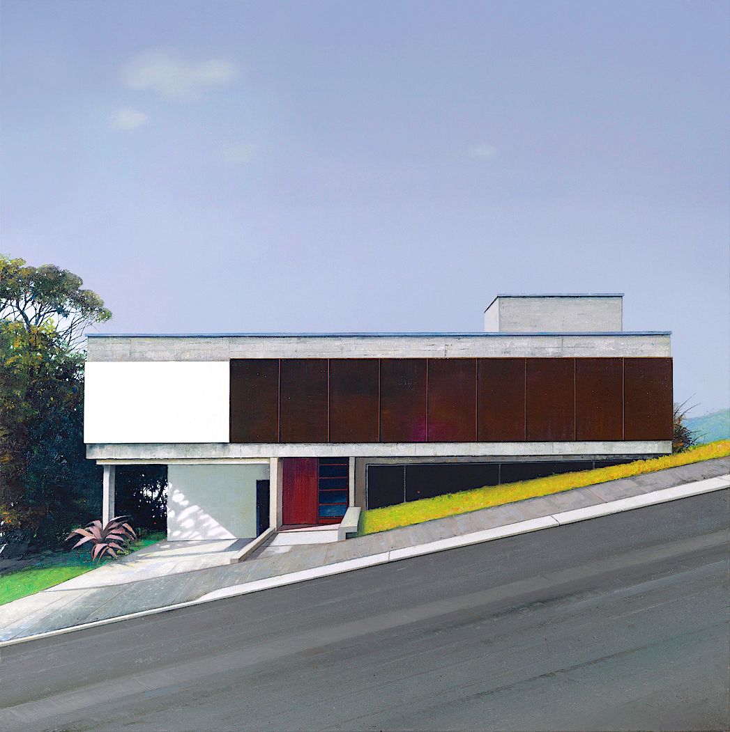 Jens Hausmann, modern house, 28, 2019, Öl auf Leinwand , 120 cm x 120 cm , - verkauft!