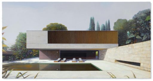 Jens Hausmann, modern house Nr. 35, 2020, Öl auf Leinwand, 145 cm x 280 cm, Preis auf Anfrage, Galerie Cyprian Brenner
