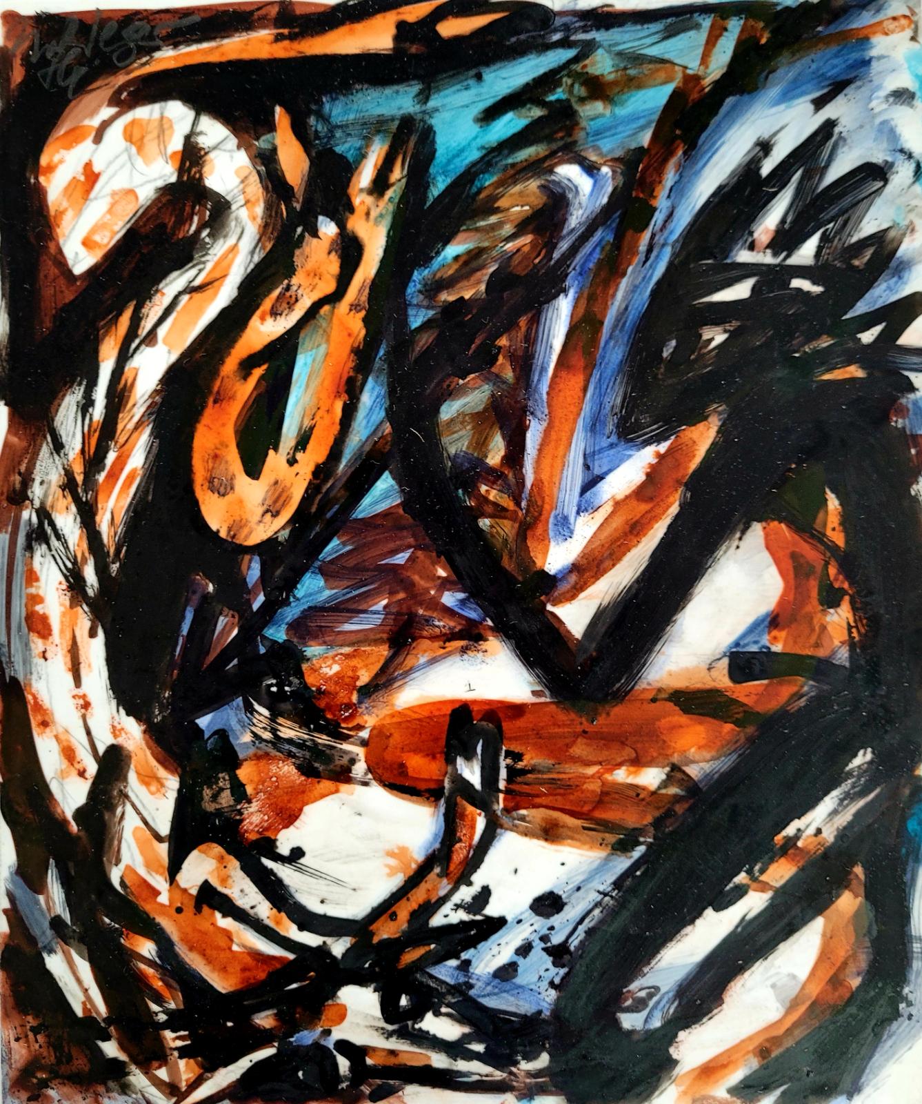 Helmut Rieger, Jagdszene, 1986, Acryl auf Papier, 25,5 x 20,5 cm, Preis auf Anfrage, SüdWestGalerie