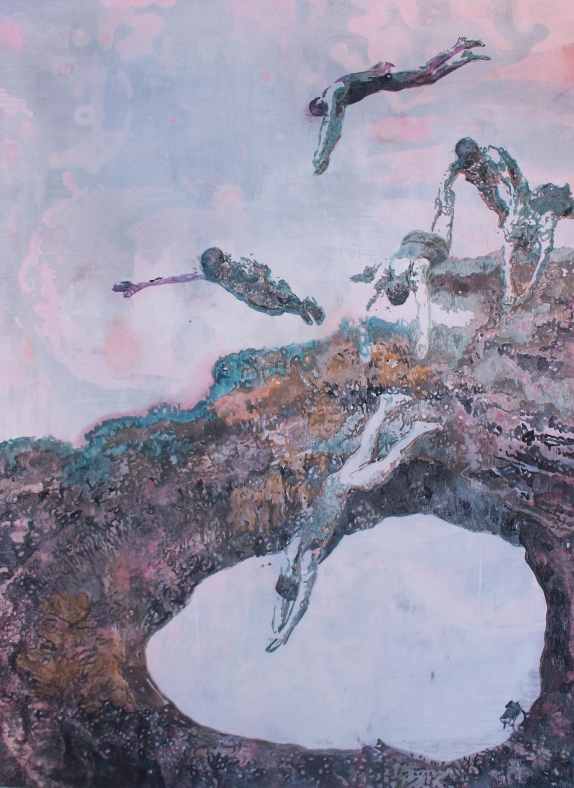 Miriam Vlaming, into deep, 2021, Eitempera auf Leinwand, 150 cm x 110 cm, VERKAUFT!
