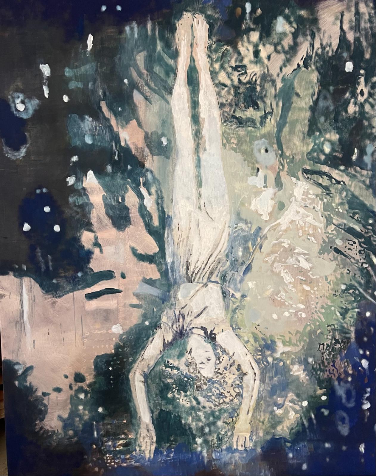 Miriam Vlaming, Just Let It Go, 2023, Ei-Tempera auf Leinwand, 160 cm x 130 cm, VERKAUFT! Galerie Cyprian Brenner