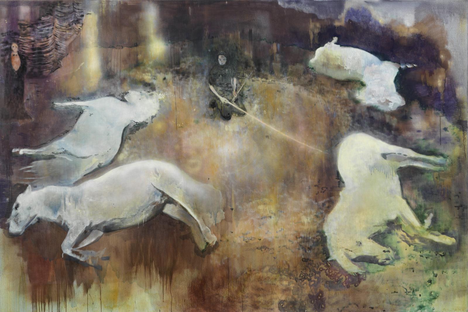 Miriam Vlaming, Karussell, 2014, Eitempera auf Leinwand, 180 cm x 230 cm, Preis auf Anfrage, Galerie Cyprian Brenner