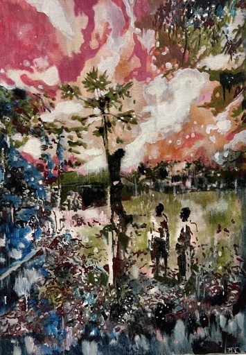Miriam Vlaming, Nyumbani, 2024, Eitempera auf Leinwand, 70 cm x 50 cm, VERKAUFT, Galerie Cyprian Brenner,
