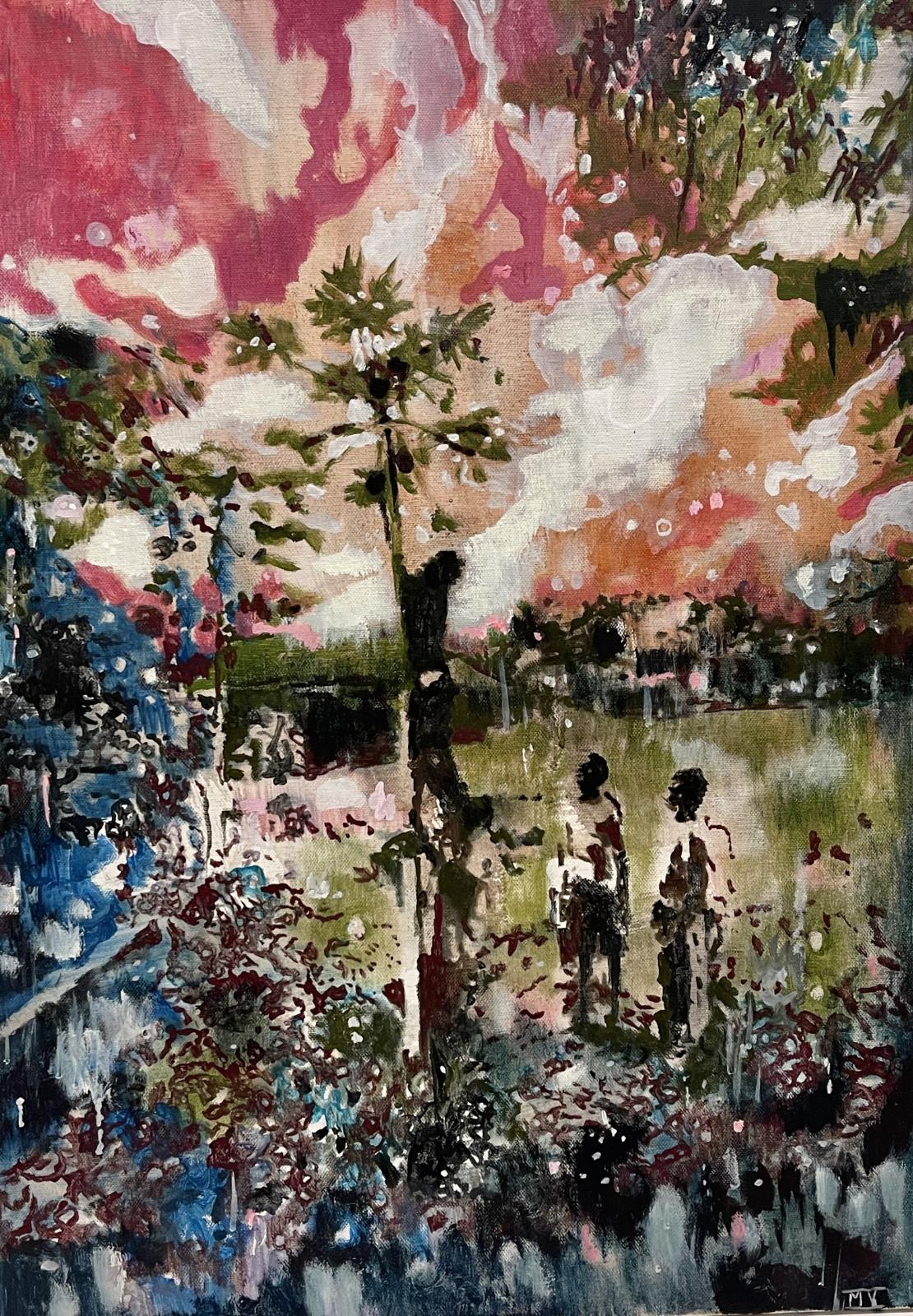 Miriam Vlaming, Nyumbani, 2024, Eitempera auf Leinwand, 70 cm x 50 cm, VERKAUFT, Galerie Cyprian Brenner