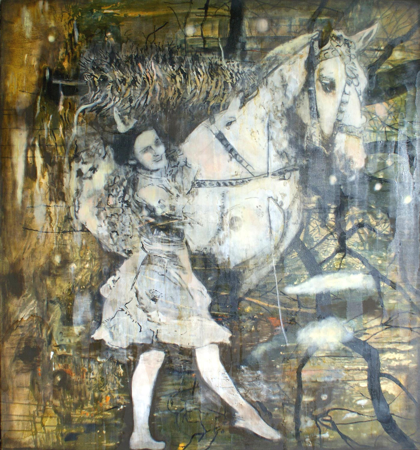Miriam Vlaming Manege 2010 Eitempera auf Leinwand 140 cm x 125 cm Preis auf Anfrage  Galerie Cyprian Brenner