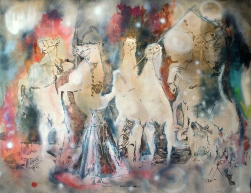 Miriam Vlaming, Parade, 2013/2014, Eitempera auf Leinwand, 180 cm x 230 cm, verkauft!
