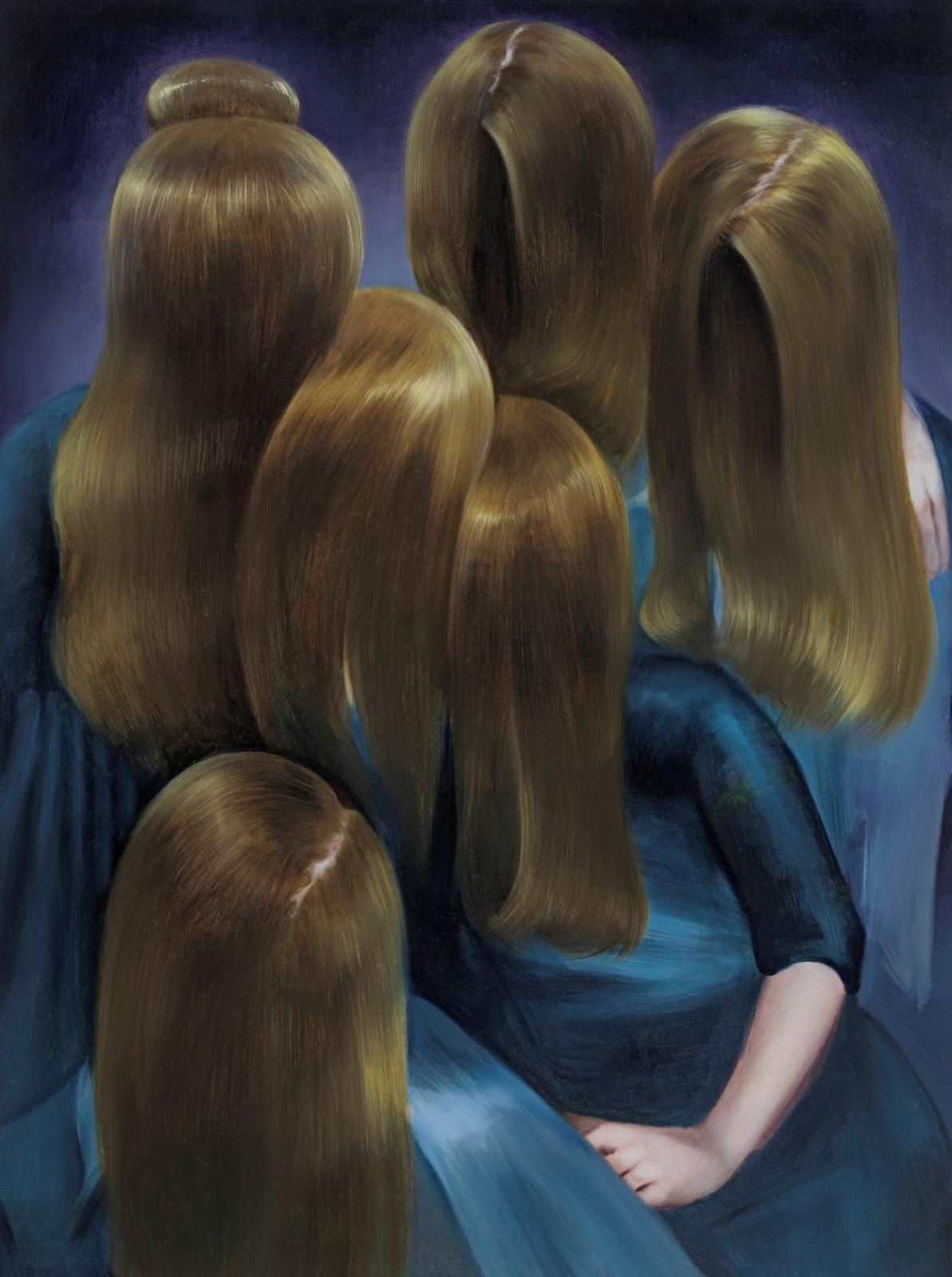 Simone Haack, Family, 2022, Öl auf Baumwolle, 130 x 90 cm, VERKAUFT, Galerie Cyprian Brenner