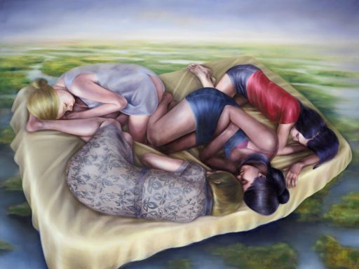 Simone Haack, Himmelbett, 2022, Öl auf Baumwolle, 180 cm x 240 cm, VERKAUFT, Galerie Cyprian Brenner