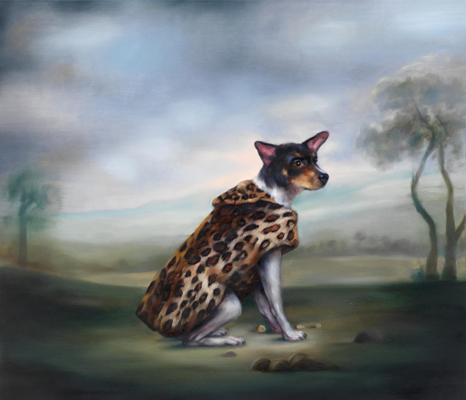 Simone Haack, Leopard, 2019, Öl auf Baumwolle, 120 cm x 140 cm, verkauft, Galerie Cyprian Brenner