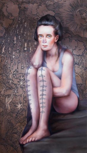 Simone Haack, Sternenhagel, 2014, Öl auf Nessel, 140 cm x 90 cm, derzeit nicht verfügbar, Galerie Cyprian Brenner