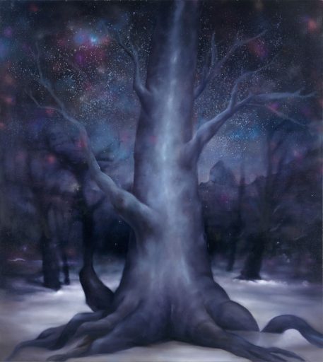 Simone Haack, Winternachtsbaum, 2021, Öl auf Baumwolle, 200 cm x 180 cm, derzeit nicht verfügbar, Galerie Cyprian Brenner