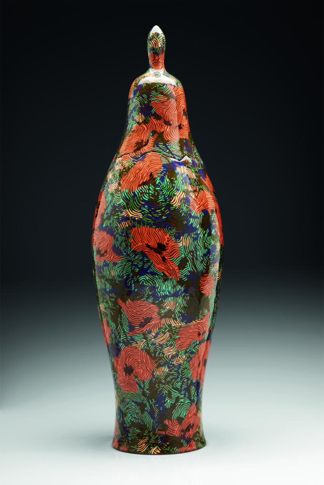 Grita Götze, Klatschmohn, 2013, Engobemalerei, 51 cm (Höhe), Preis auf Anfrage, Galerie Cyprian Brenner