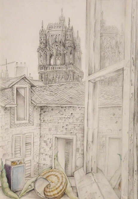 Helmut Goettl, Gehäuse, 1980, Zeichnung, 61 cm x 42 cm, goh005re, SüdWestGalerie