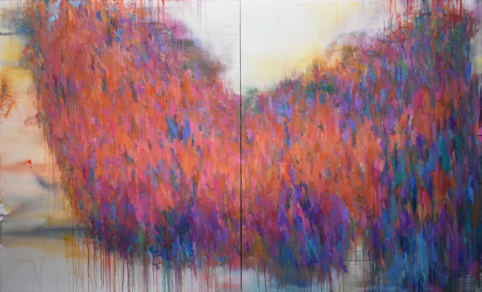 Thomas Rissler, ohne Titel, 2022, Acryl, Öl und Sprühfarbe auf Leinwand, 170 cm x 280 cm, Preis auf Anfrage, rit011kü, SüdWestGalerie