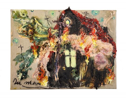 Bernd Schwarting, Du meine Malerei, 2023, Öl, Kohle auf Leinwand, 30 cm x 40 cm, Preis auf Anfrage, Galerie Cyprian Brenner