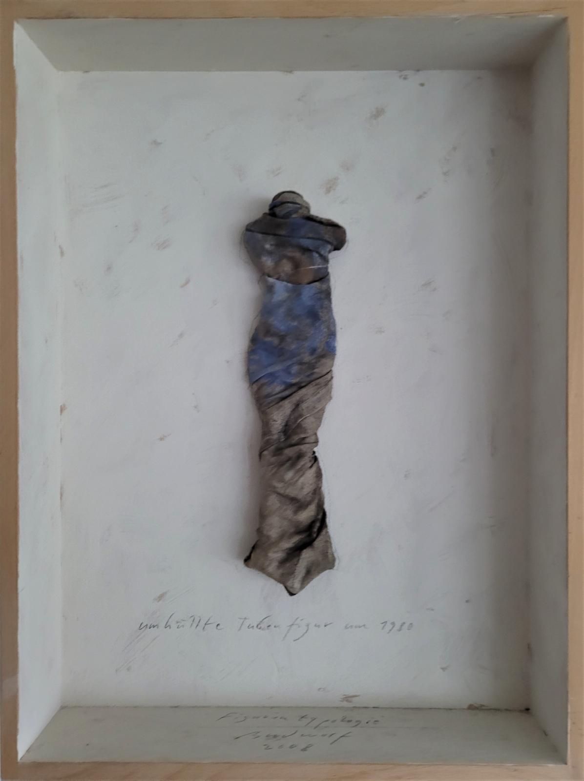Jürgen Brodwolf, Figurentypologie 2008, umhüllte Tubenfigur um 1980, 40 cm x 30 cm, Galerie Cyprian Brenner