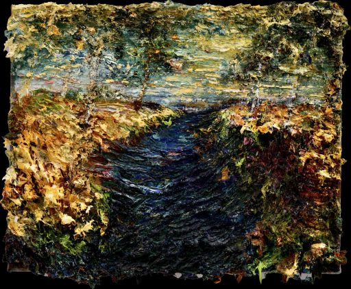 Bernd Schwarting, Maler im Moor, 2023, Öl auf Leinwand, 25 cm x 31 cm, Preis auf Anfrage, Galerie Cyprian Brenner
