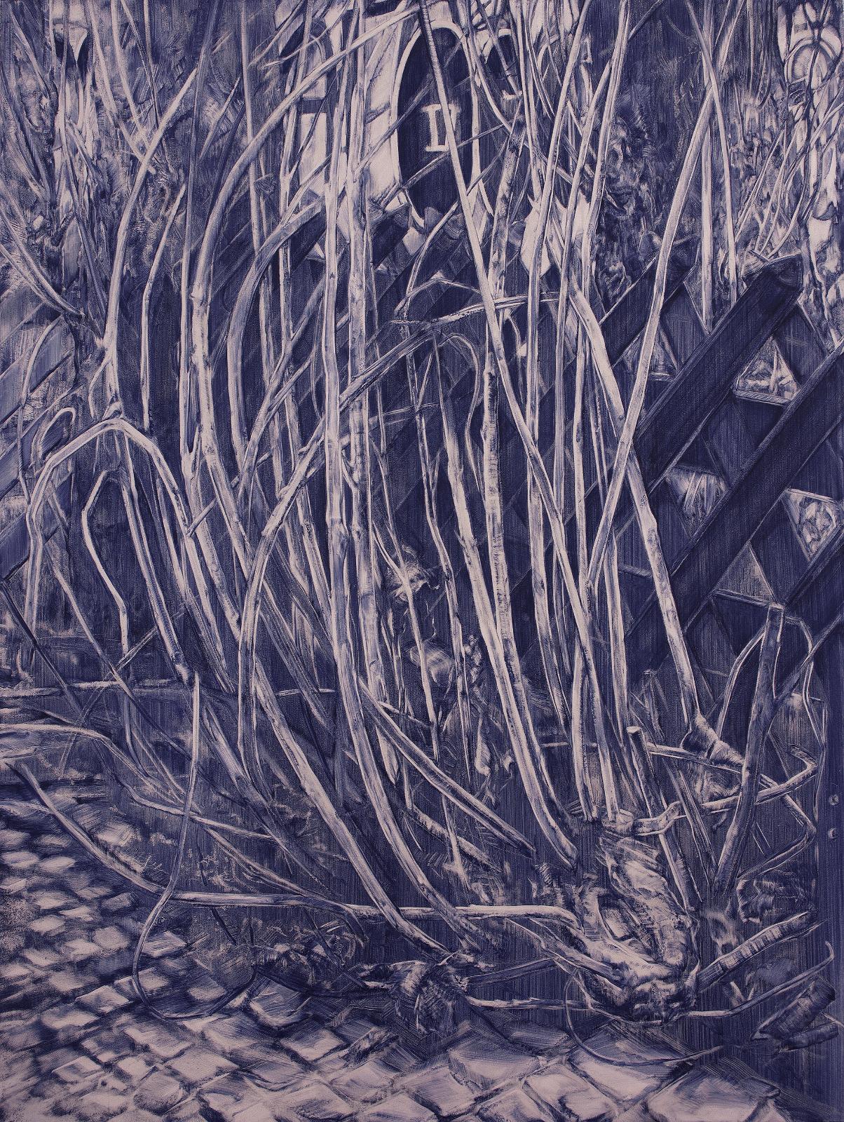 Karla Marchesi, Fenced	, 2014, Öl auf Komposit Platten, 80.1 cm x 60.1 cm	, Preis auf Anfrage, Galerie Cyprian Brenner	