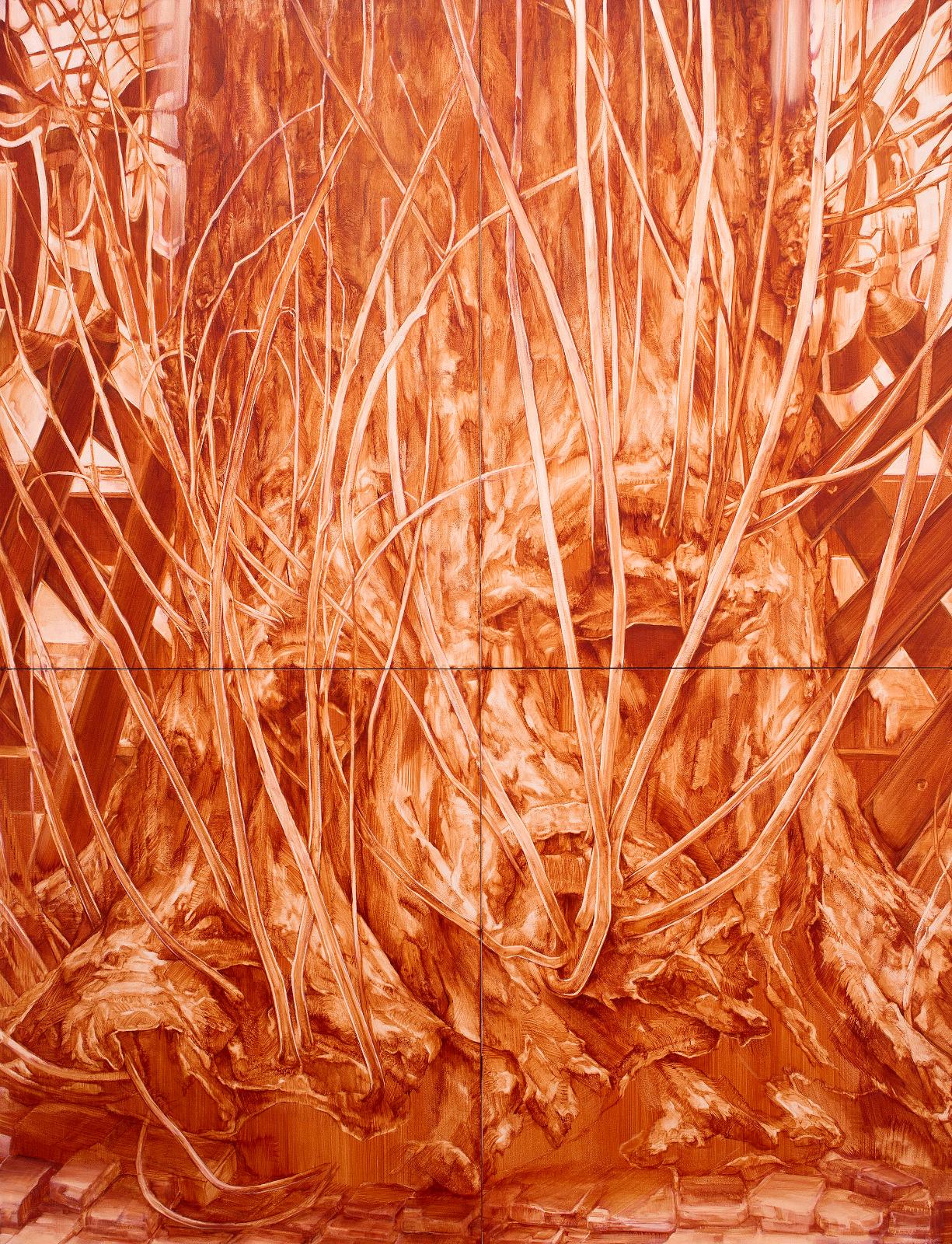 Karla Marchesi, Offshoot, 2014, Öl auf Holz, 130 cm x 99 cm, Preis auf Anfrage, Galerie Cyprian Brenner
