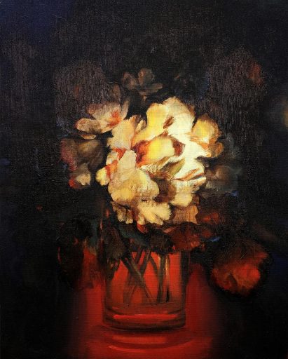 Karla Marchesi, Red, Yellow, Blue Bouquet, 2019, Öl auf Leinwand, 50 cm x 40 cm, Preis auf Anfrage, Galerie Cyprian Brenner, 