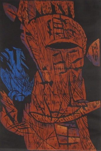 Werner Zaiss, Dädalus und Ikarus, 1995, Holzschnitt, 82 cm x 55 cm, zaw017re, Preis auf Anfrage, SüdWestGalerie
