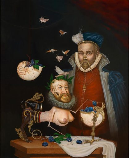 Frank Kortan, Alchemists Experiment No. 2019, 2029, Öl auf Holz, 60 cm x 73 cm, Preis auf Anfrage, SüdWestGalerie