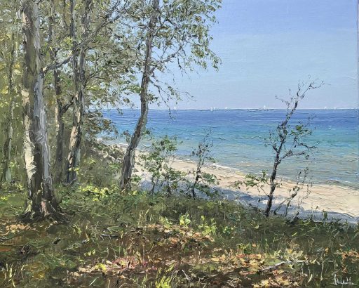 Peter Witt, Küstenwald an der Ostsee, 2023, Öl auf Leinwand, 40 cm x 50 cm, Preis auf Anfrage, Galerie Cyprian Brenner