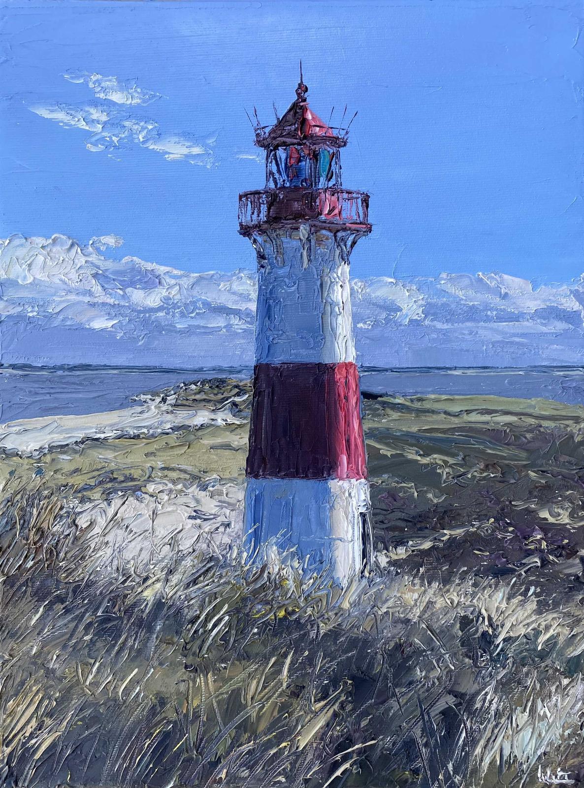 Peter Witt, Leuchtturm List-Ost, 2024, Öl auf Leinwand, 40 cm x 30 cm, verkauft!