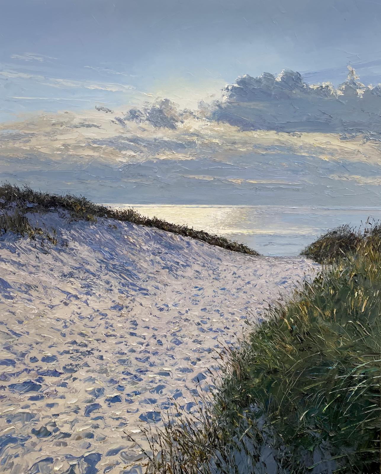 Peter Witt, Düne im Gegenlicht, 2024, Öl auf Leinwand, 100 cm x 80 cm, Preis auf Anfrage, Galerie Cyprian Brenner