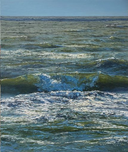 Peter Witt, Brandung vor Westerland, 2025, Öl auf Leinwand, 120 cm x 100 cm, Preis auf Anfrage, Galerie Cyprian Brenner