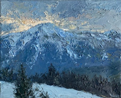 Peter Witt, Alpen bei Hohentauern, 20267000799, 2026, Öl auf Leinwand, 20 cm x 25 cm, Preis auf Anfrage, Galerie Cyprian Brenner