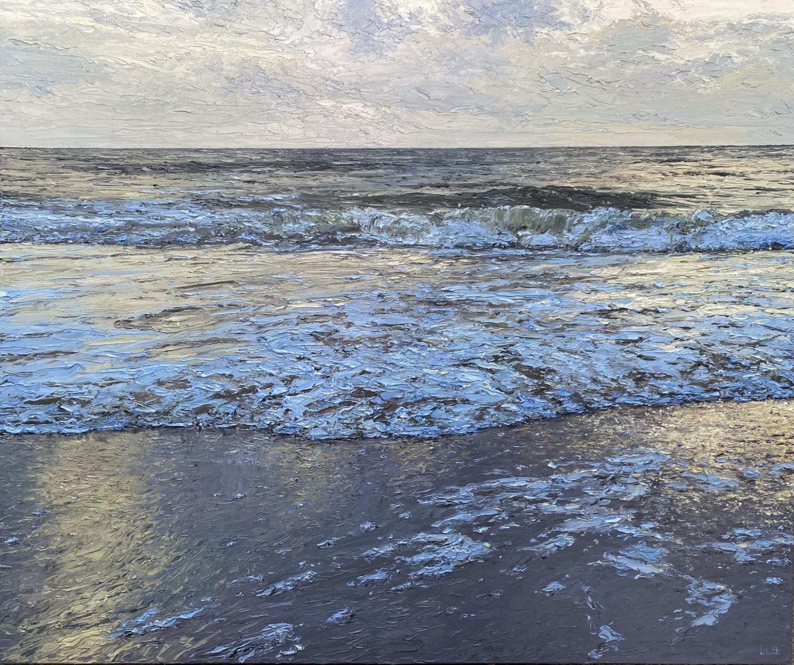 Peter Witt, Brandung bei Sonnenuntergang I, 202653000799, Öl auf Leinwand, 110 cm x 130 cm, Preis auf Anfrage, Galerie Cyprian Brenner