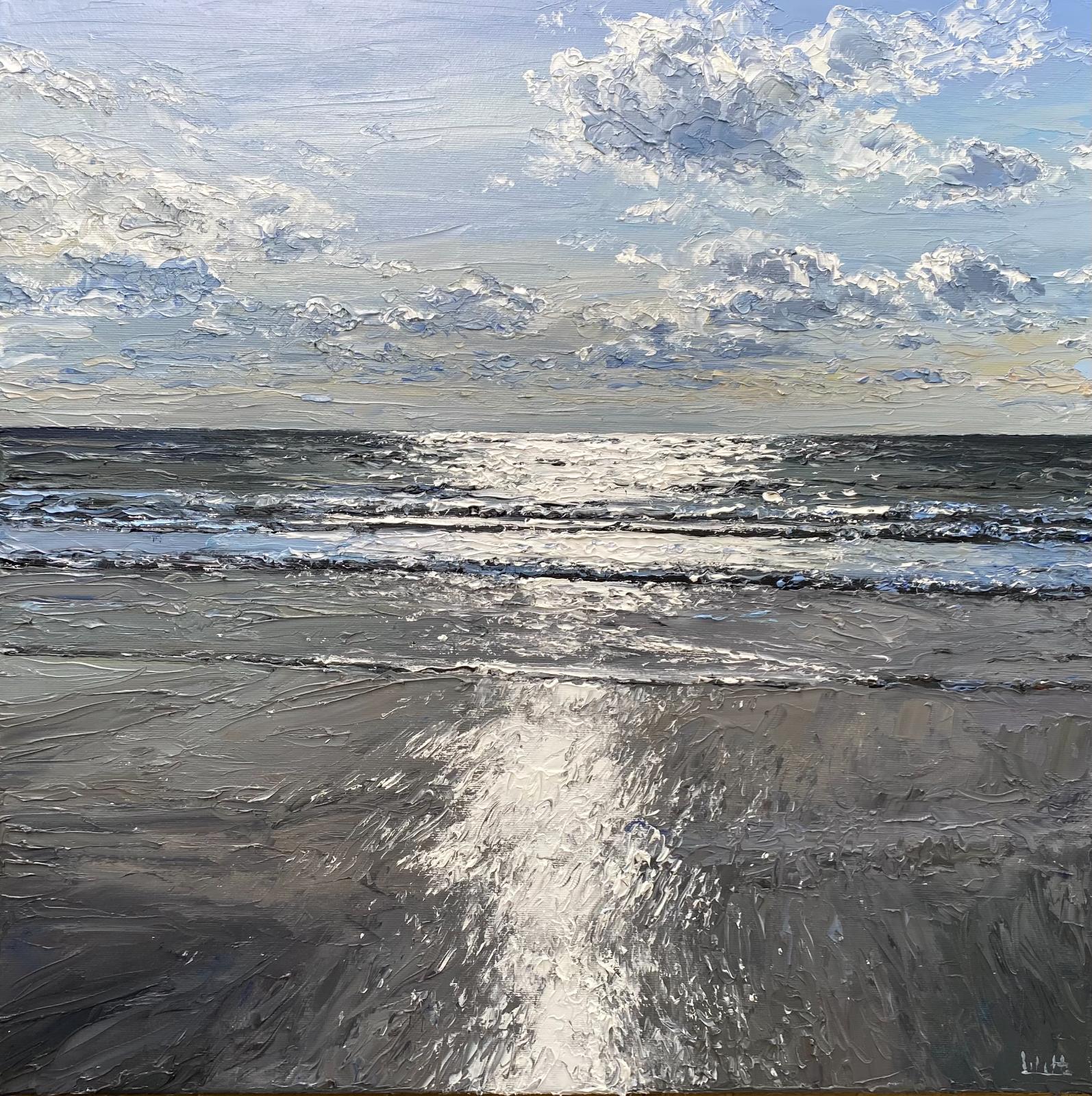 Peter Witt, Brandung bei Sonnenuntergang II, 202621000799, 2026, Öl auf Leinwand, 60 cm x 60 cm, Preis auf Anfrage, Galerie Cyprian Brenner